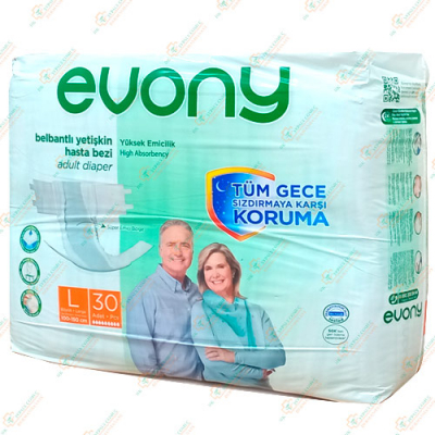 Подгузники д/взр.Evony L 30шт (100-150см)