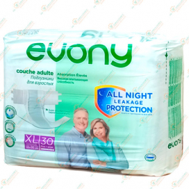 Подгузники д/взр.Evony XL 30шт. (120-170см)