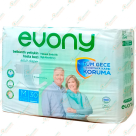 Подгузники д/взр.Evony М 30шт (80-130см)
